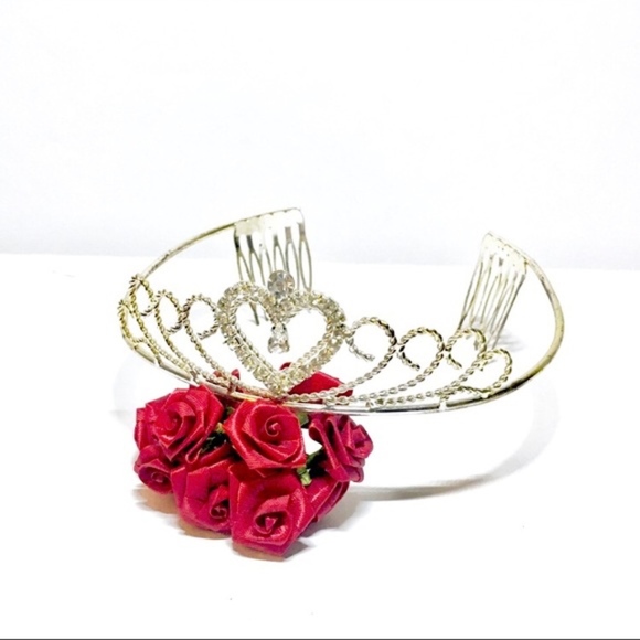💎 CRYSTAL PRINCESS HEART CROWN HEADBAND - Picture 4 of 8